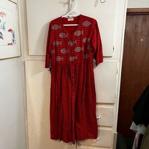 Bombay Paisley Red Dress P2P:20.5”